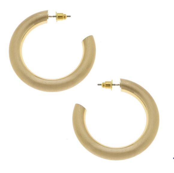 Jasmine's Satin Gold Hoop Earrings