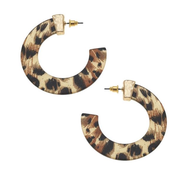 Chloe's Chic Leopard Hoop Earrings