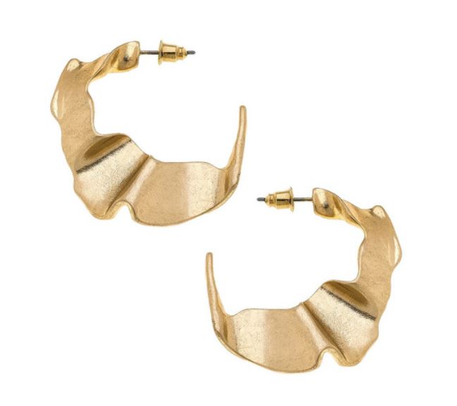 Rachel's Gold Ruffle Hoop Earrings